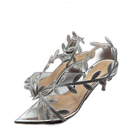 Flavia Sandale von Gianvito Rossi 37 neu Silber