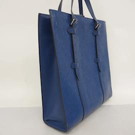 Gucci-Gucci Blue Leather Tote Bag-Blue