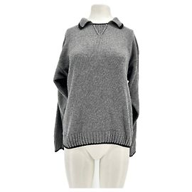 Autre Marque Grey Cotton Knitted Sweater Grey