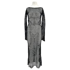 Autre Marque-Robe en lin-Black
