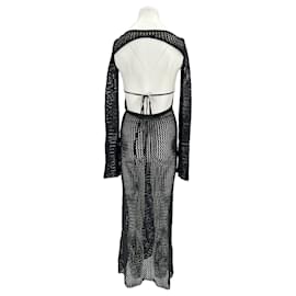 Autre Marque-Robe en lin-Black