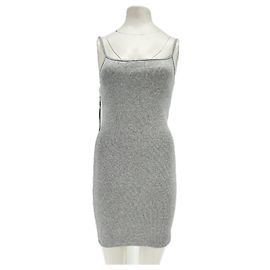 Autre Marque ARITZIA Graues kurzes geripptes Kleid mit Trägern Grau