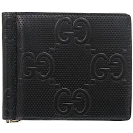 Gucci-Gucci Black Leather Money Clip-Black