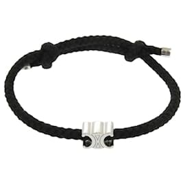 Céline-Celine Triomphe Metal Black Silver Cord Bracelet-Black,Silvery