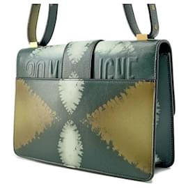 Dior-Dior Green Calfskin Tie Dye 30 Montaigne Flap-Green,Olive green