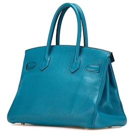 Hermès-Hermès Bleu Clemence Birkin Retourne 30-Bleu