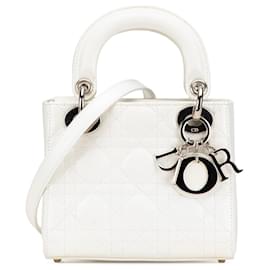 Dior-Dior White Mini Lambskin Cannage Lady Dior-White
