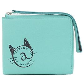 Tiffany & Co Monedero de cuero azul Tiffany Otro