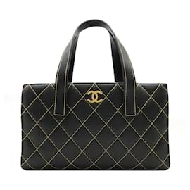 Chanel-Chanel Wild Stitch Coco Mark Tote Bag-Black