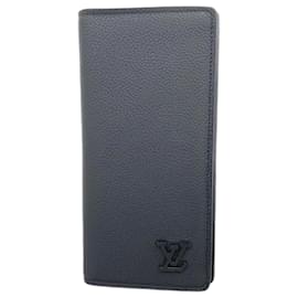 Louis Vuitton-Portefeuille Long Louis Vuitton Aerogram Brazza M69980 Noir-Noir