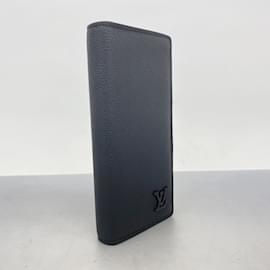 Louis Vuitton-Portefeuille Long Louis Vuitton Aerogram Brazza M69980 Noir-Noir