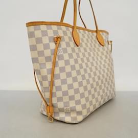 Louis Vuitton-Louis Vuitton Damier Azur Neverfull MM Tote Bag-White