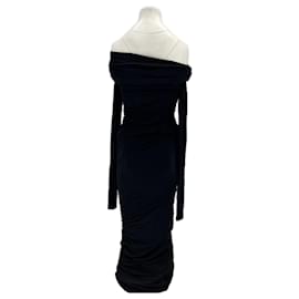 Autre Marque-Robe drapée noire-Black