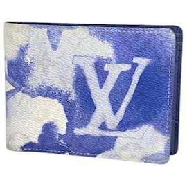 Louis Vuitton-Portefeuille bi-fold Monogram aquarelle Louis Vuitton-Bleu