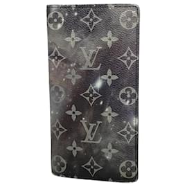 Louis Vuitton-Portefeuille Brazza Monogram Galaxy Louis Vuitton-Marron,Noir