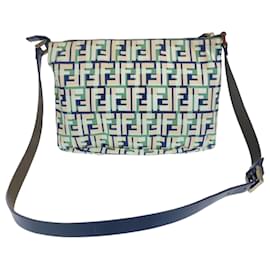 Fendi-Sac messager en toile à motif Zucca de Fendi-Rose,Vert,Bleu Marine