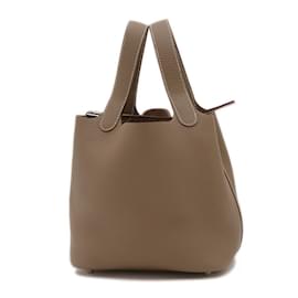 Hermès-Sac à main Hermes Picotin Lock PM 18-Taupe