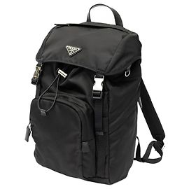 Prada Re-Nylon Saffiano Leather Backpack Black