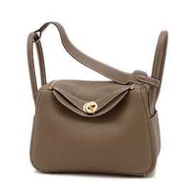 Hermès-Sac à épaule Hermes Lindy 26-Taupe