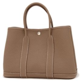Hermès-Sac à main Hermes Garden Party TPM 30-Taupe