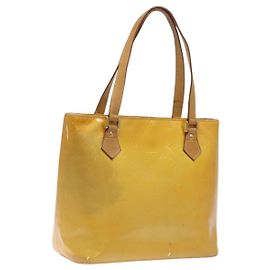 LOUIS VUITTON Monogram Vernis Houston Bolsa de Mano Gris M91053 LV Auth hk2570 Gris