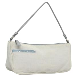 Prada-PRADA Sports Accessory Pouch Canvas Light Blue Silver Auth hk2591-Silvery,Light blue