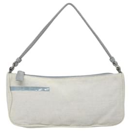 Prada-PRADA Sports Accessory Pouch Canvas Light Blue Silver Auth hk2591-Silvery,Light blue