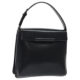 Givenchy-GIVENCHY Hand Bag Leather Black Auth bs25658-Black