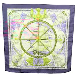Hermès-HERMES Carre 90 Scarf ""VIVE LE VENT"" Silk Beige Auth 119908-Beige