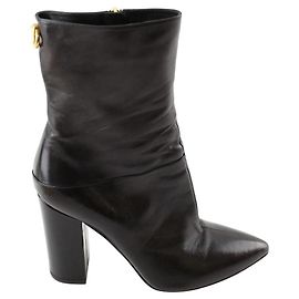 Valentino Black leather boots Black