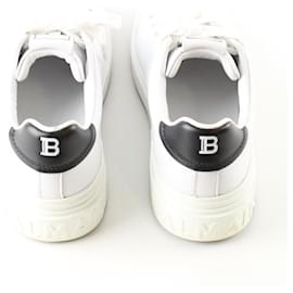 Balmain-Leather sneakers-White