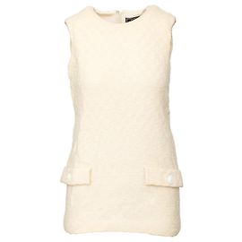 Gianni Versace Couture Wool Mini Dress Eggshell