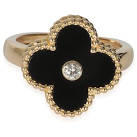Anillo Vintage Alhambra de Oro Amarillo, Ónix y Diamante de Van Cleef & Arpels Otro