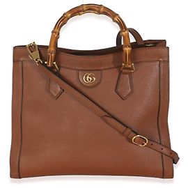 Gucci Leder Wonka Grain Kalbsleder Große Diana Tote Braun