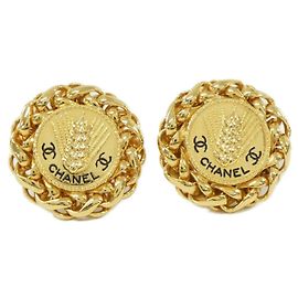 Brincos de clipe preto e dourado da Chanel Preto Dourado