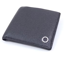 Bulgari-Bvlgari Bi-fold Wallet in Black Leather-Black