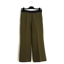 Fendi-Fendi 2012 Pantalon trompette FR36 Short Flare Oliver Black Pants US27 Lagerfeld-Vert foncé