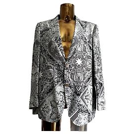 Jaqueta de seda com padrão preto e branco da Etro Preto Branco