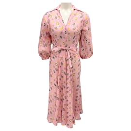 Autre Marque-Scanlan Theodore Pink Printed Linen Midi Dress-Pink