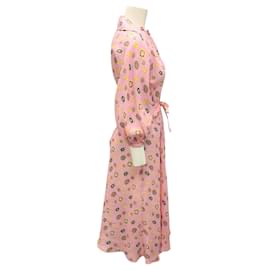 Autre Marque-Scanlan Theodore Pink Printed Linen Midi Dress-Pink