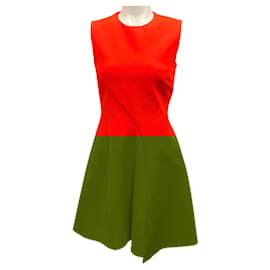 Victoria Beckham-Victoria Beckham Orange Sleeveless Skater Dress-Orange