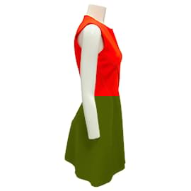 Victoria Beckham-Victoria Beckham Orange Sleeveless Skater Dress-Orange