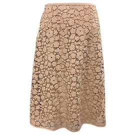 No 21 Beige Spitzen-Midi-Rock 2024 Nr. 21 Beige
