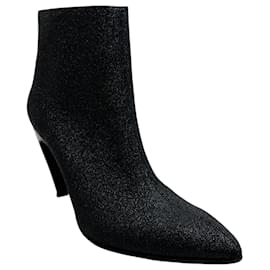 Robert Clergerie Black Shimmer Pull On Booties Black