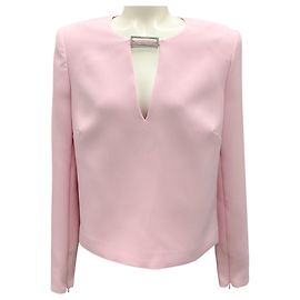 Rosa Langarm-Crepe-Top 2023 von Roland Mouret Pink