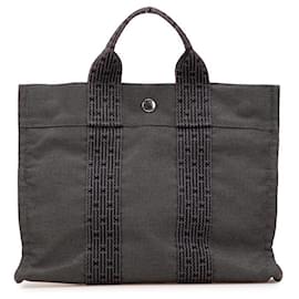 Hermès-Sac tote en toile Hermes Herline PM-Gris