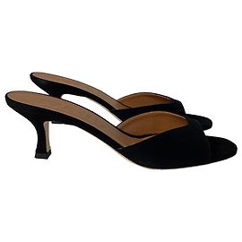 Mules Staud Brigitte en daim noir Noir