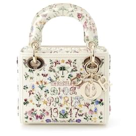 Dior-Dior Lady Dior 1947 Beaded Mini Bag-White