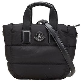 Moncler MINI CARADOC Borsa in Nylon e Pelle 2in1 Nero