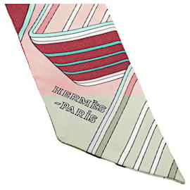 Hermès-Hermès SANGLES EN ZIGZAG Écharpe en Soie-Rose